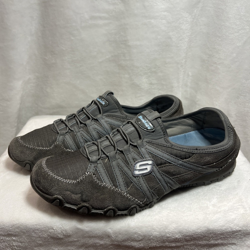 Skechers Bikers Slip On Mary Jane Comfort Shoes Black Women's Size 9 Casual